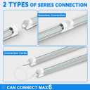 SHOPLED LED Shop Light 4FT, 45W 6300LM 5000K Daylight White, V-Shape Linkable T8 LED Tube Lights, 4 Foot Shop Lights for Workshop, Garage, Warehouse, Basement, ETL Listed, 4-Pack