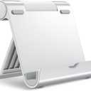 JETech Tablet Stand, Adjustable Portable Desktop Holder, Foldable Dock for iPad/ iPad Pro/ Air/ Mini, Galaxy Tab A8/ A7 Lite/ A7/ S8/ S7, Kindle, Tab/ Phones(4-11"), Sliver