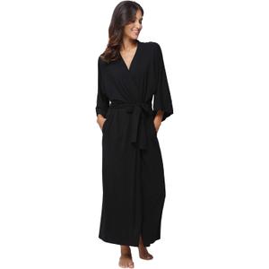 Women's Soft Robes Long Bath Robes Full Length Kimonos Sleepwear Dressing Gown,Solid Color Small