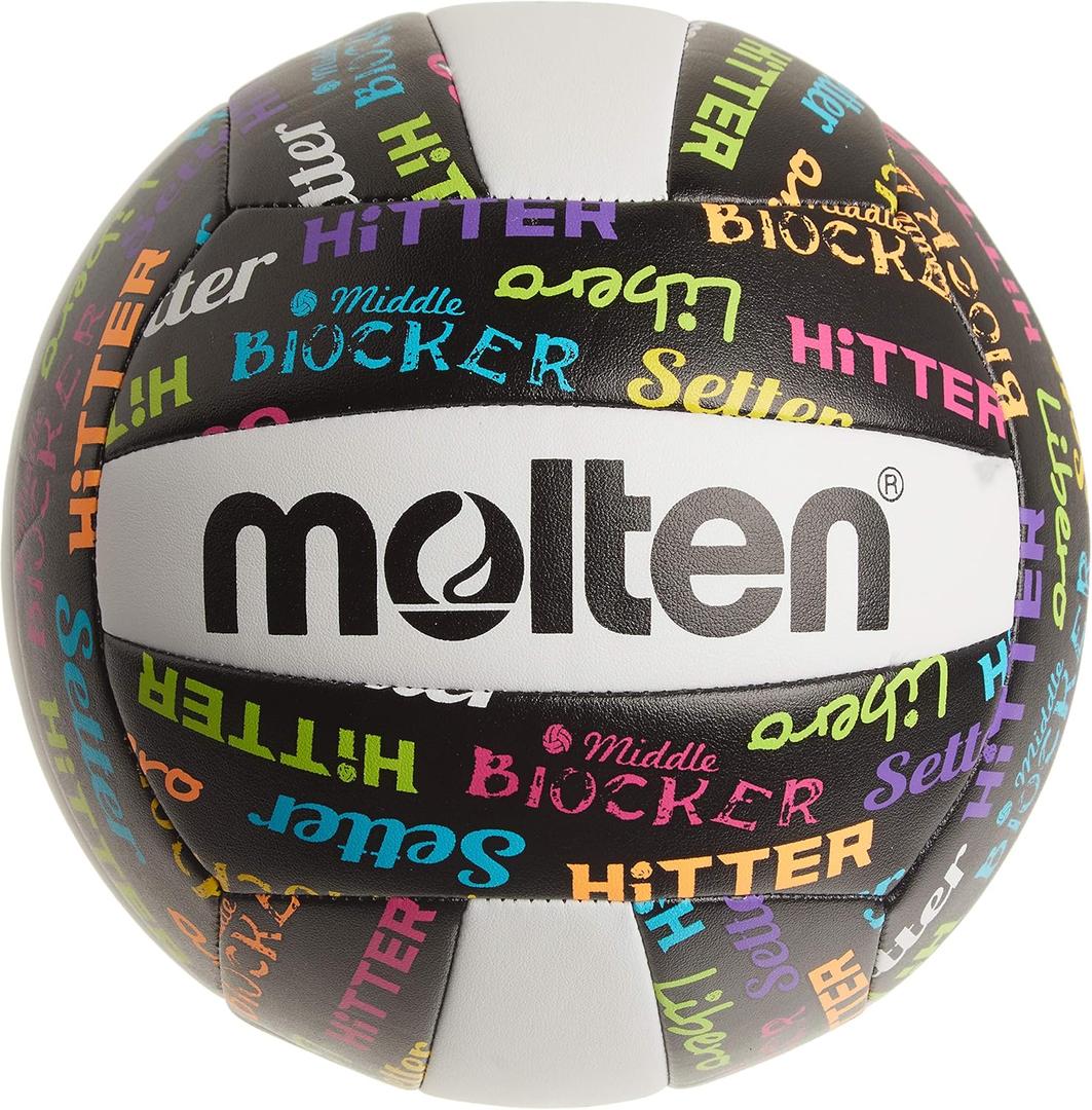 Molten Recreational Volleyball (Black/ Neon Colors)