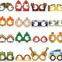 32 Pcs Camping Party Decorations Camper Theme Eyeglasses Paper Glasses Frame Hiking Photo Booth Props Camper Party Favors for Camping Baby Shower Birthday Supplies