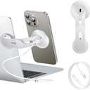 MAGDIGITEH Laptop Phone Holder, Magnetic Phone Stand 15W Fast Wireless Charger for MagSafe for iPhone 17/16/15/14/13/12 & All Phones for Tesla (Silver)