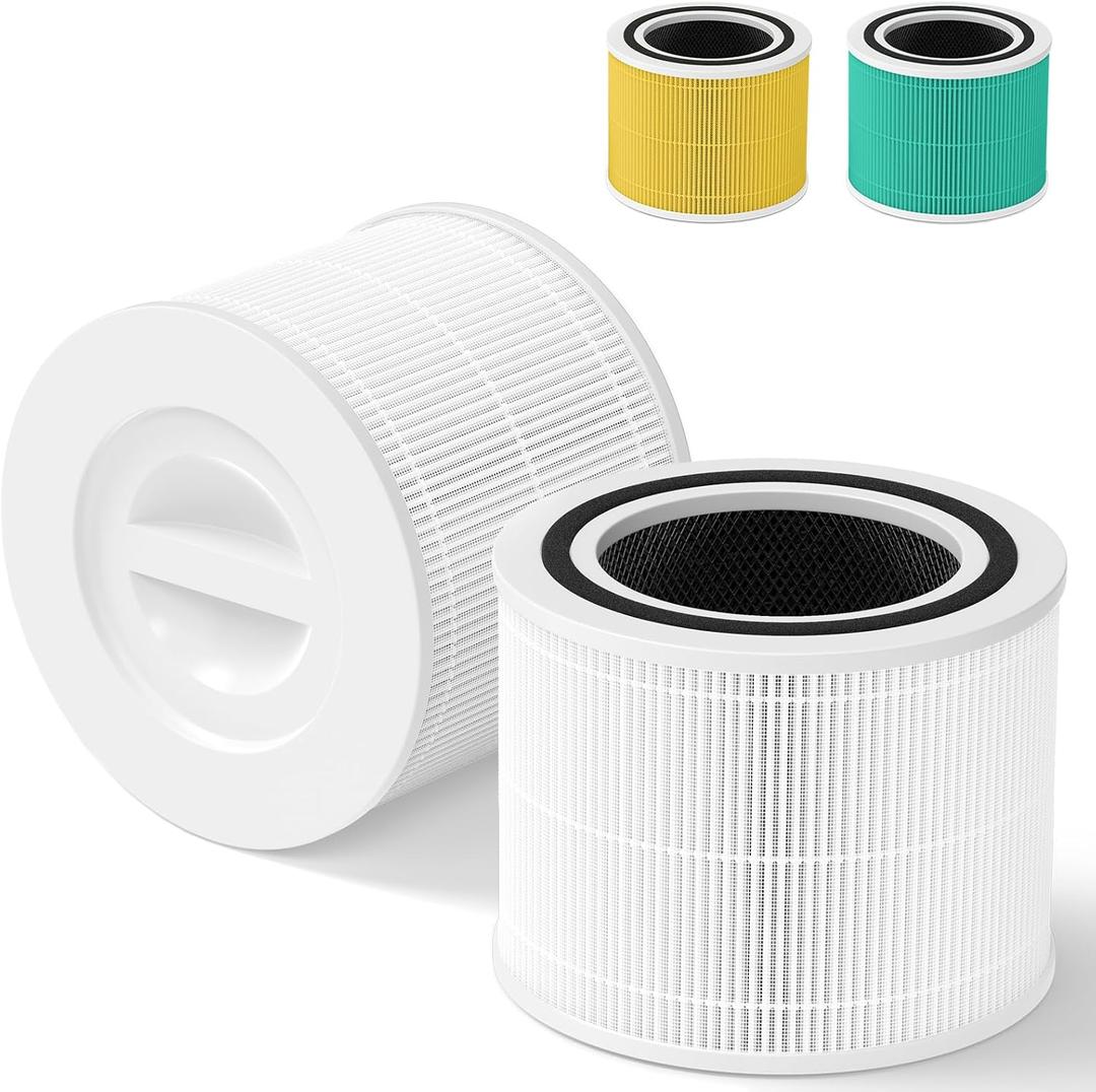 Core 300 Replacement Filter for LEVOIT Core 300, Core 300-P, Core 300S Vortex Air Air Purifier, 3-in-1 H13 Grade True HEPA Filter Replacement 2 Pack, Compare Part No. Core 300-RF (White) (Basic Filter)