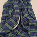 Amazon Essentials Women's Flannel Long-Sleeve Button Front Shirt and Pant Pajama Set (X-Large, Cobalt Blue Green Blackwatch Plaid)