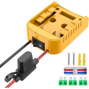 for Power Wheel Adapter Compatible with Dewalt 20V Battery Converter Kit with Switch & Fuse & Wire Terminals & 12 AWG Wire for DIY RC Car Toys Robotics