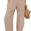 ANRABESS Women Wide Leg Capri Pants Summer Palazzo High Waisted Casual Loose Lounge Flowy Cropped Beach Trousers Work Outfits XXL