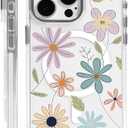 OKBUOK for iPhone 13 Pro Max Case [Compatible with Magsafe], Girls Women Clear Magnetic Case Silicone Shockproof Protective Cover with Pattern Colorful Abstract Flowers