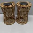 Solar Lanterns Outdoor Waterproof 2 Pack, Upgraded Rattan Hanging Solar Lights for Outside with Handle, Bright Auto On/Off Decorative Outdoor Lanterns for Patio Garden Yard Porch, Gifts for Mom