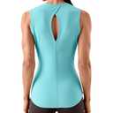 Women's Open Back Workout Tank Tops - Sleeveless Yoga Tops for Women Long Fit Moisture Wicking Athletic Shirts Light Bule XL