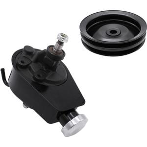 BestParts LWP Power Steering Pump with Double Groove Pulley Black Kit Compatible With GM Chevy Pontiac SBC BBC 265 283 305 327 350 383 400 With keyway Units Long Water Pump