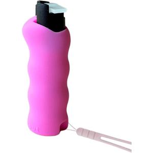 Knockout Pepper Spray - Wavy Silicone Case Design - Portable Pepper Spray w/Invisible UV Dye - Stylish & Functional - Glow in The Dark Top - Includes Matching Lanyard