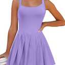 ANRABESS Women's Tennis Athletic Pleated Summer Mini Dress 2026 Golf Workout Build in Shorts Casual Romper Short Sundress Purple X-Large