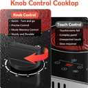Hobsir 2 Burner Electric Cooktop 110V Plug In 2000W, Countertop & Built-in | 12 Inch Dual Heating Zones, 9 Level Knob Control, Auto Shut-off Safety, Portable Design & Versatile Cookware Compatibility, 12 Inch 22034