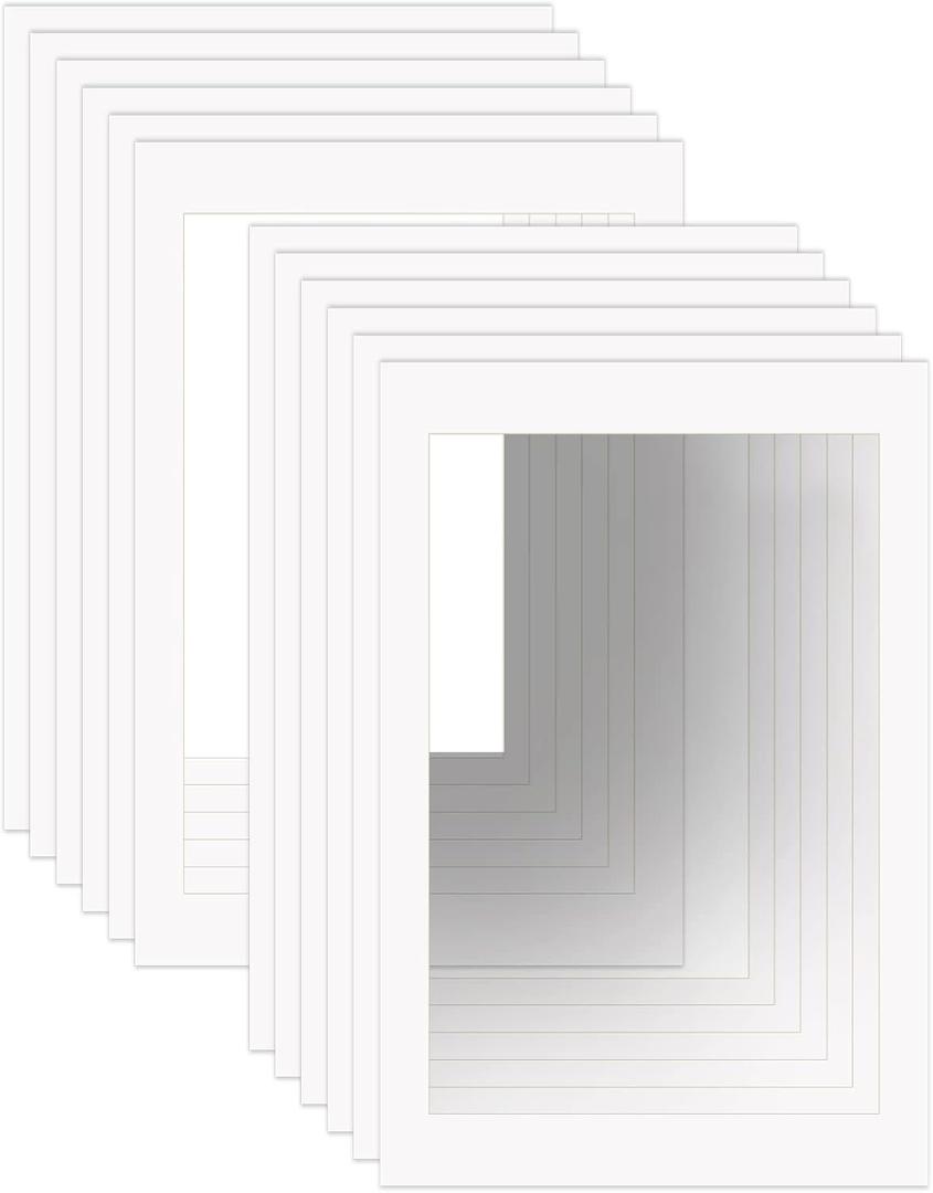 ZBEIVAN 24x36 White Picture Mats for 20x30 Pictures with Core Bevel Cut Frame Mattes - Pack of 12, 12 pcs 24x36 for photos 20x30