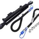 Solarhome New Hydraulic Top Link Cat. 2-2 with Locking Block 22 3/8 - 33 1/2 with 2 x Hose, 2-Way Check Valve Hydraulic Cylinder Compatible with Tractors, Excavators
