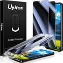 Uyiton UnBreak-Glass for Samsung Galaxy S23 Plus Privacy Screen Protector, [Ultrasonic Fingerprint Support][Auto-Alignment Frame] Scratch-Resistant Bubble-Free Tempered Glass Screen-2 Pack (Black)