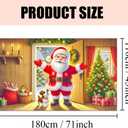 3 x 1PC 71x43 Inch Christmas Party Banner with Santa Claus and Puppy Indoors Tree Gifts and Wreath Decorative Backdrop for Holiday Celebration Home Wall Door Porch Winter Decoration (Colorful 0003)