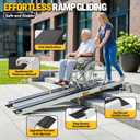 7FT Adjustable Portable Wheelchair Ramp 2.0, 1200 LBS Capacity Ramps for Wheelchairs for Home, 2PC Aluminum Non-Skid Handicap Ramp for Home Steps, Stairs, Doorways & Vehicles