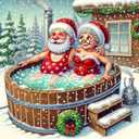 Acelii 5D Diamond Art Kits for Adults,Christmas Couple Special Shape Diamond Painting Kits for Beginners, Winter Hot Springs DIY Crystal Diamond Dots Gem Art Craft for Home Decor 11.8x11.8 Inch