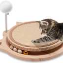 Natural Sisal Cat Scratcher, Round Cat Toys for Indoor Cats Interactive Toys with Ball Track Spring Ball, Kitten Toys for Chasing Hunting Mental Physical Exercise Puzzle