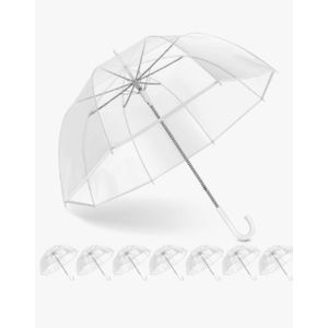 Clear Wedding Umbrellas Bulk, High-Visibility Transparent Rain Umbrella, Firm and Durable, Easy Operation, Large Clear Umbrella for Wedding Bride Groom Photography Golf Outdoor, 8 piece