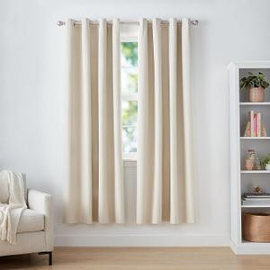 Room Darkening Light Blocking Blackout Window Curtain with 2 Panels Grommets, for Living Room and Bedroom, 52 x 96 inches, Beige
