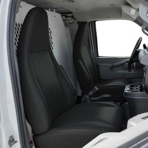 600D Heavy Duty Seat Covers for Chevy Express 1996-2025Front Bucket Seats with Grab Handle Opening, Durable Oxford Fabric Protective Covers, Not for RV Seat -Black
