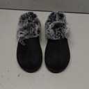 HomeTop Women's Classic Microsuede Memory Foam Slippers Durable Rubber Sole with Warm Faux Fur Collar (9-10 M, Black)