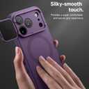 SURITCH for iPhone 17 Pro Case with Camera Control Cover, Camera Cover and Adjustable Kickstand, Compatible with MagSafe, Shockproof Bumper Protective Cases 6.3 Inch, Dark Purple