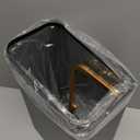 Transparent Trash Can, Bathroom Trash Cans with Lids, 2.6 Gallon Garbage Can for Bedroom, Office, Plastic Slim Waste Basket with Press Top Lid, 10L Clear Trash Bin for Home, Kitchen (Blue)