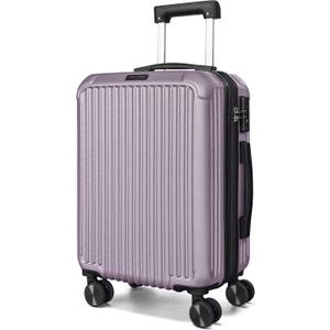 LIGHT FLIGHT Carry On Luggage 22x14x9 Airline Approved, Durable Hard Shell Carry On Suitcases with Wheels, Expandable Hardside Lightweight Travel Luggage with TSA Lock 20 Inch Carry on, Rose Purple