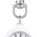 balacoo Clip On Pocket Watch - Nurses Watches for Women, Portable Badge Watch, Unisex Hanging Digital Clip Fob for Nurses Doctors(White)
