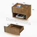 Floating Nightstand Bedroom Bedside Table - Floating Night Stand Set 2 for Small Spaces, Wall Mounted Cabinet with Storage Drawer, Brown Modern Night Stand for Dorm Hallway Entryway, Set of 2