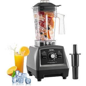 VEVOR Blender for Smoothies, 61 oz 1400W, Professional Blender with Powerful Motor, Multi-Functional Food Processing Blender with 2 Cups for Smoothie/Milkshake/Juice, Fits for Kitchen (Dark Grey)