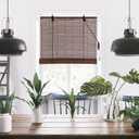 ALIMOO Bamboo Blinds, Bamboo Blinds for Interior Windows, Bamboo Roll Up Blinds for Windows, Light Filtering Bamboo Shades for Indoor Outdoor Doors Home Patio Porch 32" W X 72" L (32"W x 72"H, Pattern 3)