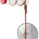 Window Hummingbird Feeder | Handcrafted Copper and Aluminum | Multiple Stations | Modern Hummingbird Feeder | Home Dcor | Glass Bottles | Suction Cups (Copper, Two Station)