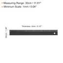 HARFINGTON 2pcs Cutting Rulers 30cm Metric Aluminum Alloy Straight Ruler Thickening Frosted Measure Ruler with Non-Slip Sponge Backing for Architects Artists Designers Classroom Office, Black