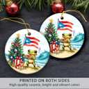 10 x Puerto Rico Christmas Ornament 2025, Unique Puerto Rico Decor Gift for Friends, Family, Xmas Gifts for Women and Men, Ceramic Ornaments for Hanging Decoration
