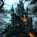 ossomo Diamond Painting Kits for Adults,DIY 5D Full Drill Moonlit Gothic Castle Diamond Art Kits Diamond Dots Pictures Perfect for Relaxation and Home Wall Decor 30x40cm