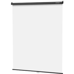 RAUBAY Retractable Pull Down White Screen Backdrop - 59.8" x 86.6" Collapsible Wall-Mount Background for Professional Video Production, Photography, TikTok and Video Conferencing