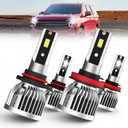 Compatible with 2007-2014 & 2016-2020 Chevy Tahoe Headlight Bulbs Front Bulb Bright Light Combo, 9005/HB3 High Beam + h8/h9/h11 Low Beam Combo, Plug and Play, Pack of 4