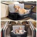 BurgeonNest Dog Car Seat for Medium/Large Dogs Under 55 lbs, Soft Pet Car Travel Home Bed, Fully Detachable and Washable Booster Carseats with Storage Pockets and Clip-On Leash Portable Carrier,Black