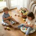 Novabright 4 Pcs Easter Pillows Plush Egg Floor Pillows Seating Cushions Decor Spring Easter Parties Decoration for Birthday Bedroom Home Bed Living Room Sofa Couch Gift Supplies