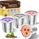 Ninja Reusable Coffee Pod: VIVI SKY Upgraded Stainless Steel Refillable Ninja K Cups - 3 Holes Coffee Filters For Ninja Coffee Maker CFP201 CFP301 CFP305 CFP307 CFP400 CFP300 (4 Pack)