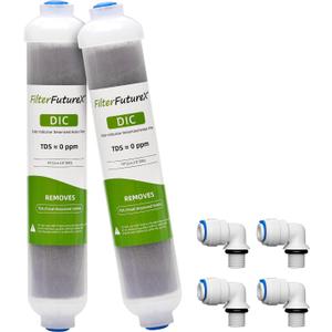 Di Filter Color Changing Mixed Bed Ion Exchange Resin Deionization DI Aquarium Filter Reduce TDS (2 Packs)