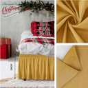 Biscaynebay Wrap Around Bed Skirts for Queen Beds15 Drop, Christmas Gold Adjustable Elastic Dust Ruffles Easy Fit Wrinkle & Fade Resistant Silky Luxurious Fabric Machine Washable