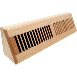 Red Oak Baseboard Wooden Register 18 Inch Supply Floor Vent Baseboard Diffuser Pre Finished - 18.8 x 4.6 x 3.6 Inch