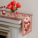 2 x XCHI Plaid Roses Flowers Love Hearts Cardinal Valentine's Day Table Runner Table Decoration for Party Home Kitchen Dining Holiday Decor 13x60 Inch