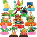 Hawaiian Luau Party Decorations Set: Aloha Theme Table Decoration with Luau Honeycomb Centerpiece for Tiki and Luau Hawaiian Party Supplies