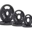 Signature Fitness Olympic 2-Inch Cast Iron Plate Weight Plate for Strength Training and Weightlifting, Multiple Sizes